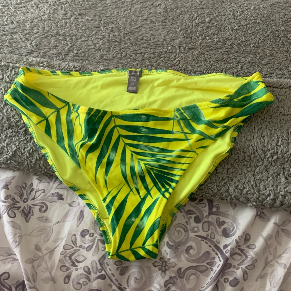 AERIE: Neon Yellow with Green Leaves Bikini Bottoms